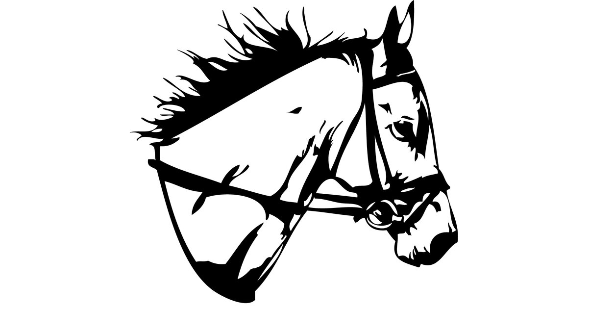 Sticker Mural Géant Tête De Cheval - 25 Cm De Haut, Déco Moderne Et Facile !